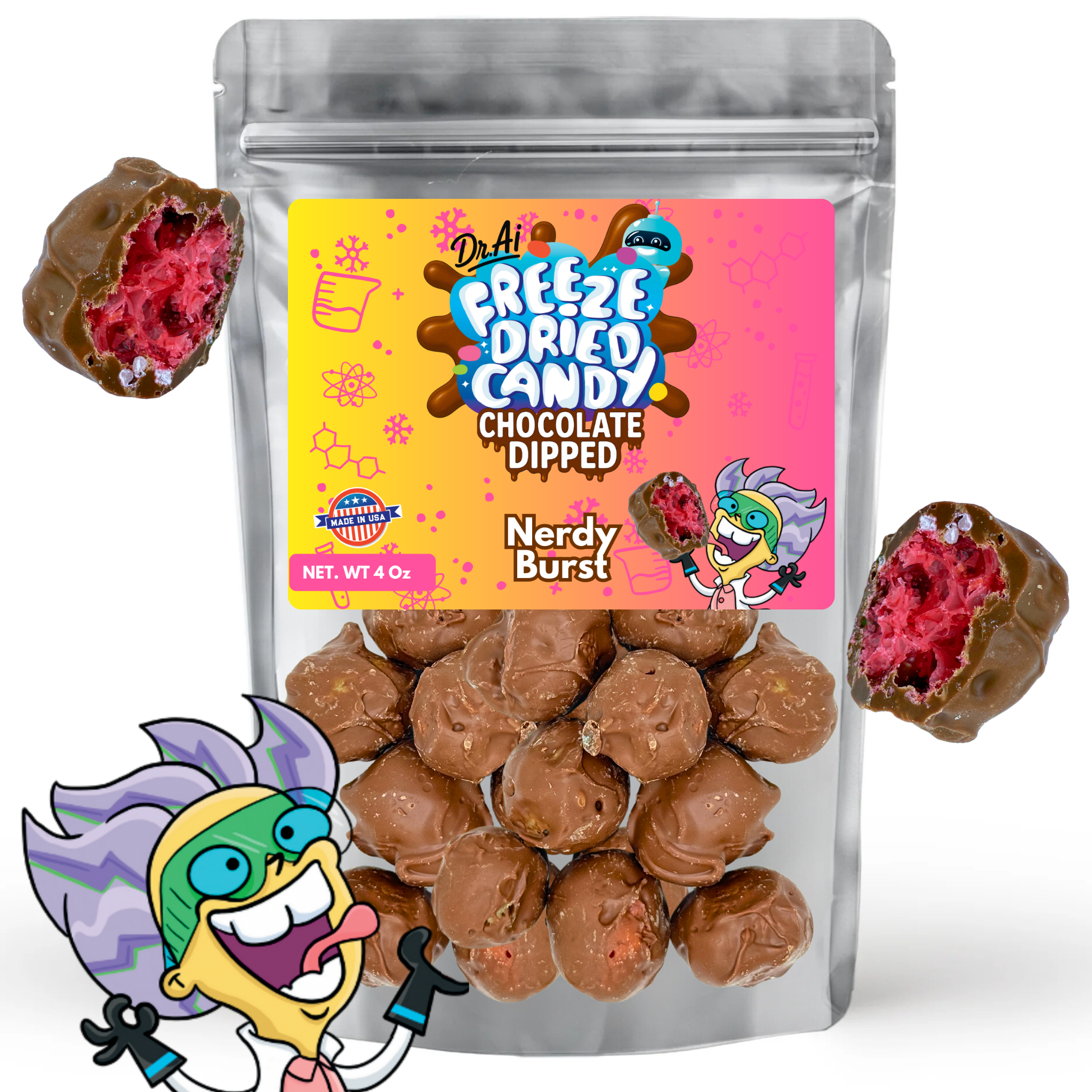 Chocolate Freeze Dried Candy Nerdy Bursts 4oz