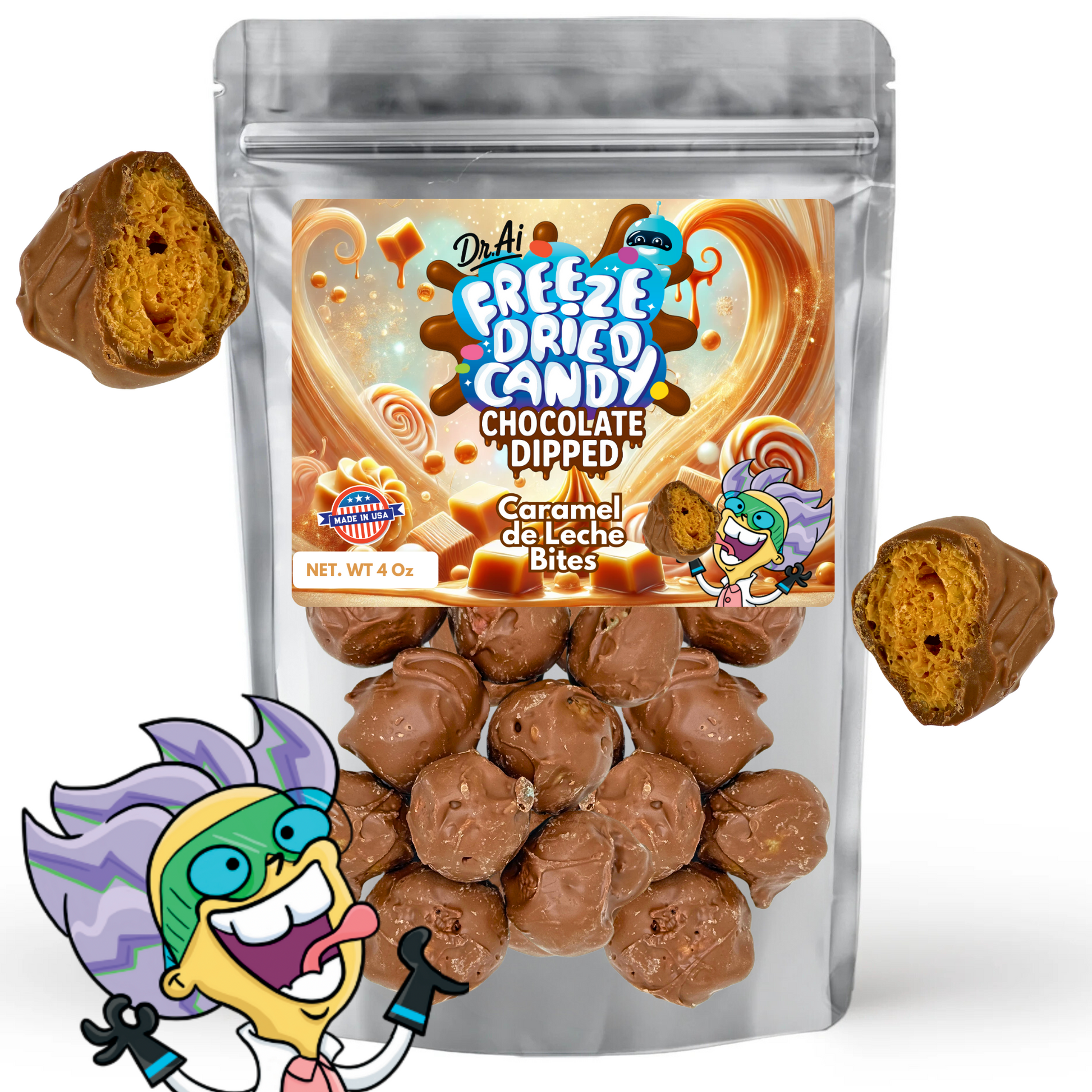 Chocolate Freeze Dried Candy Caramel De Leche 4oz