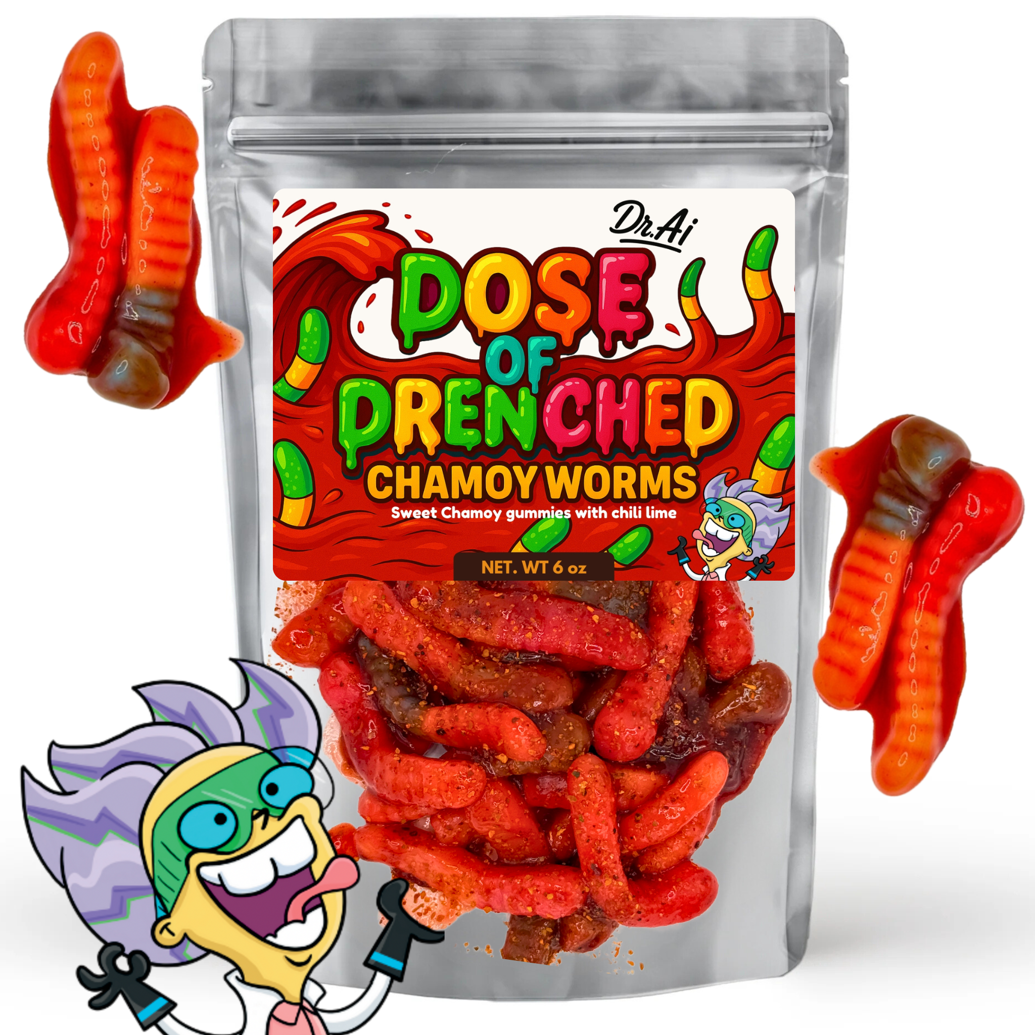 Dose of Drenched Chamoy Worms 6oz