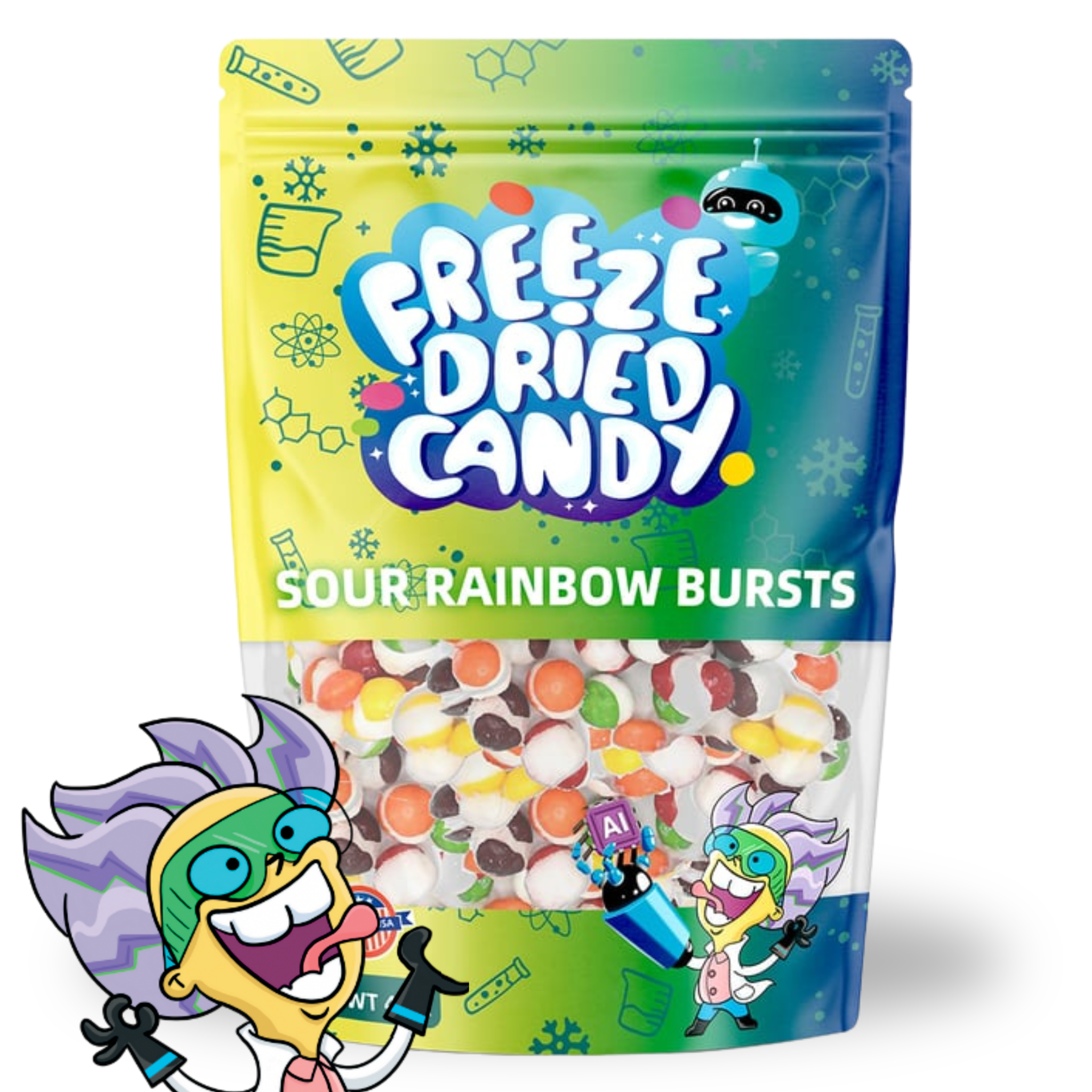 Freeze Dried Candy Sour Rainbow Bursts 4oz