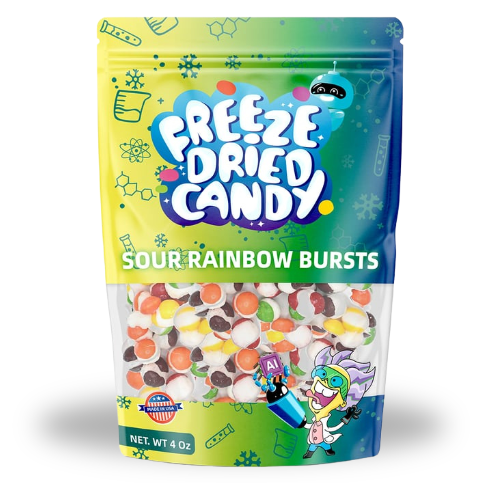 Freeze Dried Candy Sour Rainbow Bursts 4oz