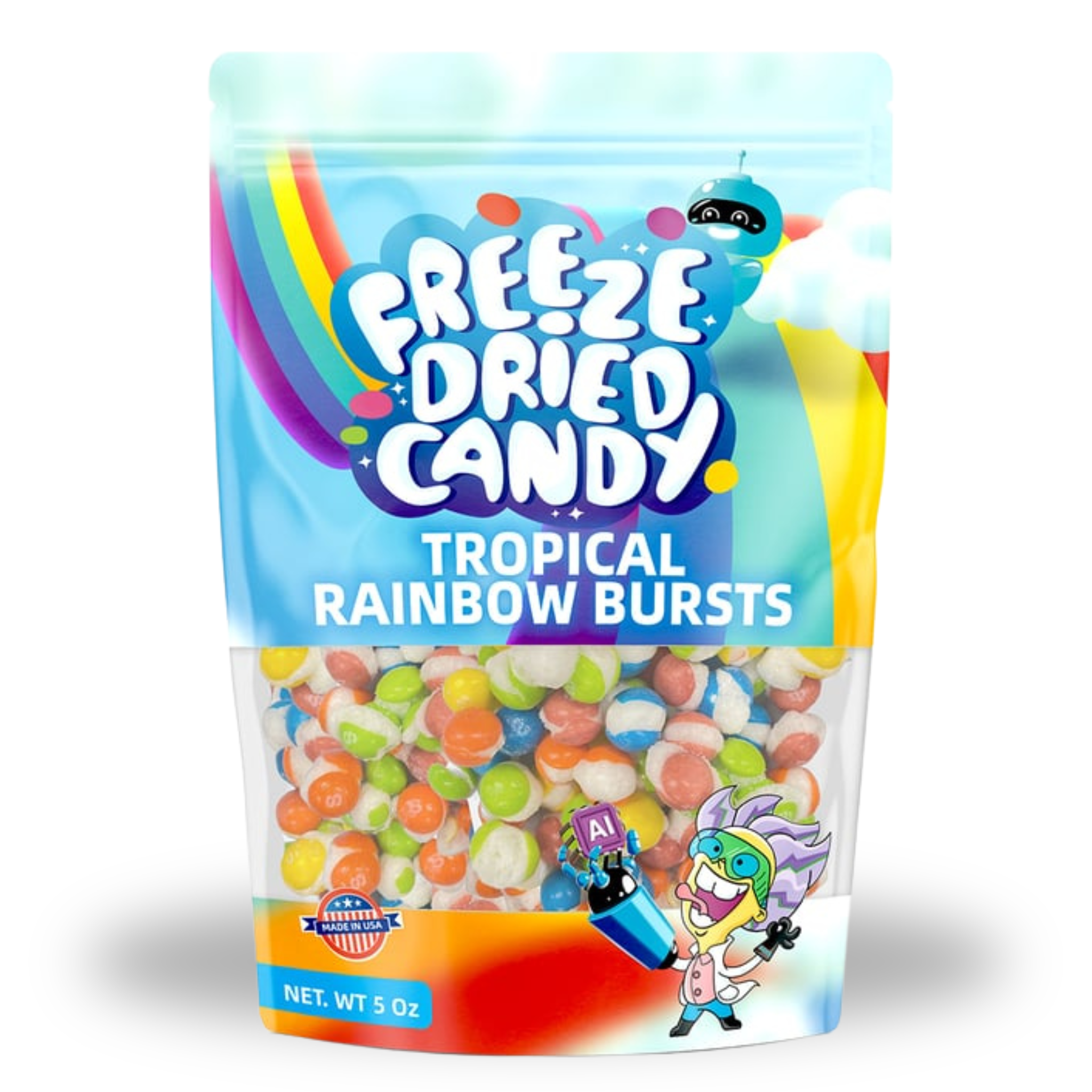 Freeze Dried Candy Tropical Rainbow Bursts 4oz