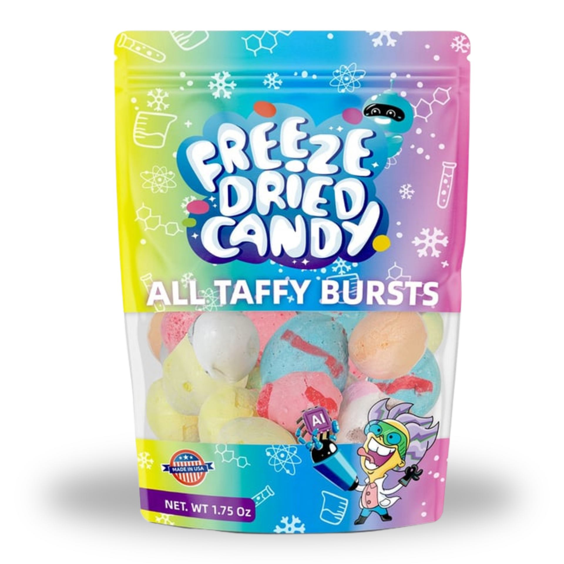 Freeze Dried Candy All Taffy Bursts 1.75oz – Dr. Ai Snacks